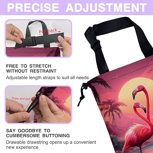 UUCBTAH Car Trash Bag Pink Flamingo Car Trash Bin Leakproof Waterproof Car Trash Can for Back Seat, Foldable Car Garbage Bag with Adjustable Straps and Drawstring for Car Accessories