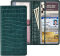 Car Registration and Insurance Holder, Teal Green Vehicle Glove Box Car Organizer with Magnetic Closure for Documents, Cards, License Car Organization, 1 Pack