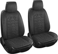 hoozoom Linen car Seat Covers Breathable Cloth Fabric Seat Protector Front seat Covers Universal Fit for 95% Automotive, Car, Van, SUV, Trucks（Black，2PCS）
