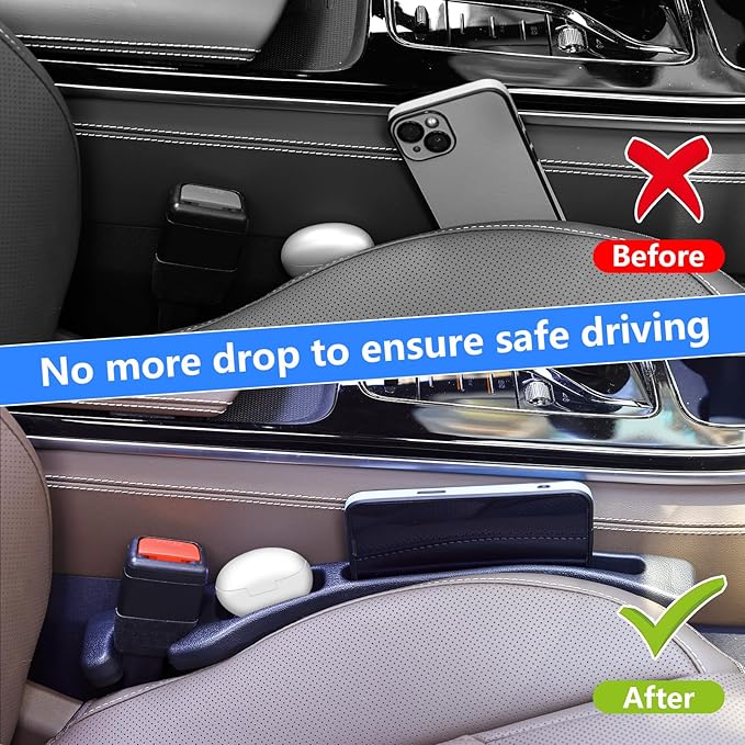 LLXGAB 【Compatible with Nissan Rogue】 Seat Gap Filler,No Drop Seat Guard Compatible with Nissan Rogue,Drop Seat Guards for Cars(2Pcs),Emergency Keychain Car Escape Tool(2Pcs)