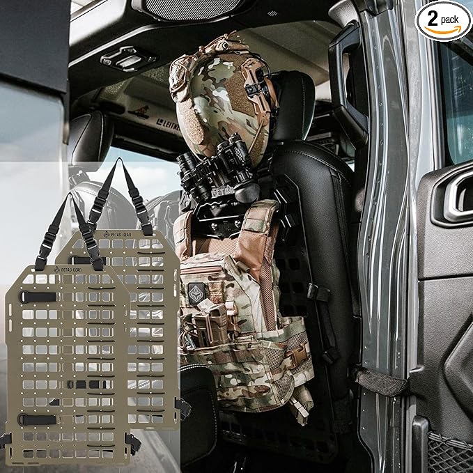 PETAC GEAR Tactical Car Seat Back Organizer | Rigid Molle Panels for Vehicles | Truck Mount Rack Panel for Tactical Gear Accessories. …