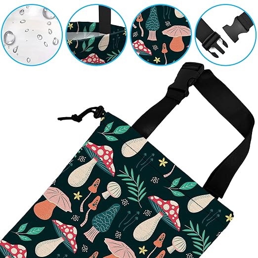 ghatobty Car Trash Bag Mushroom Car Garbage Bag Hanging Car Trash Can for Back Seat with Drawstring