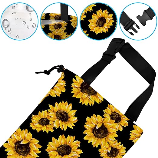 ghatobty Car Trash Bag Sunflower Car Garbage Bag Hanging Car Trash Can for Back Seat with Drawstring