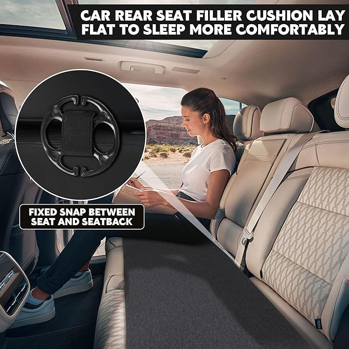 BALAPET Car Seat Wedge Cushion Car Back Seat Gap Filler is Used to Fill The Rear Seat of The Car to Adjust The Flatness of The Seat,Comfortable to Sleep, Suitable for Car Backseats,Truck Trunks,Camp