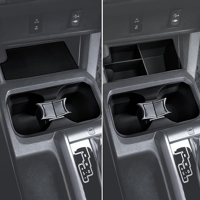 bgucar Interior Silicone Liner Insert Custom Fit for Tacoma 2016-2023, Silicone Organizer Tray for Tacoma Gen 3rd Crew Cab only - Fully Covered - for Tacoma Accessories