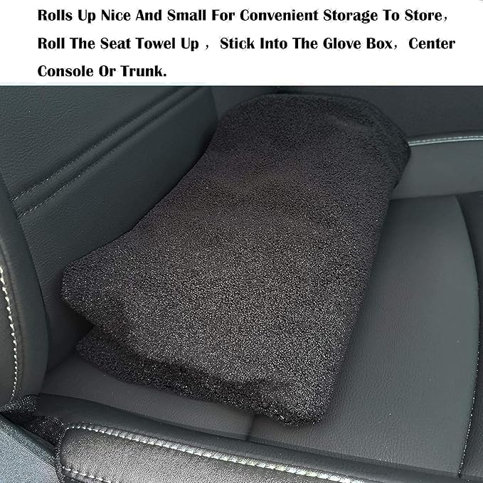 LoyaGour Car Seat Cover Protector Front Seats,for Gym Workout,Running,Swimming,Beach and Hiking,Waterproof Sweat Towel Bucket Seat Covers for Cars SUV Trucks (Black, 2Pcs)