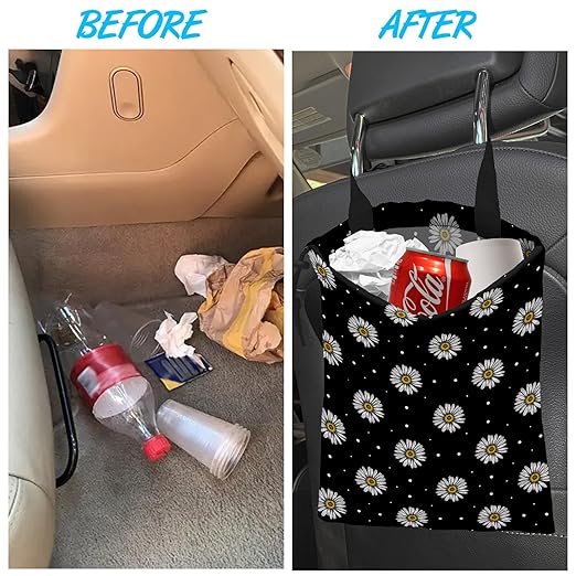Car Garbage Bag Hanging Car Trash Can for Back Seat with Drawstring