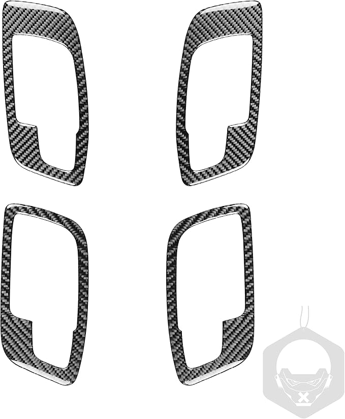 NVCNX Real Premium Carbon Fiber for Chrysler 300 Accessories 2015-2023 2016 2017 2018 2019 2020 2021 2022 S/C/Limited/Touring Door Handle Cover Interior Trim Sticker 4PCs Without Seat Memory Holes