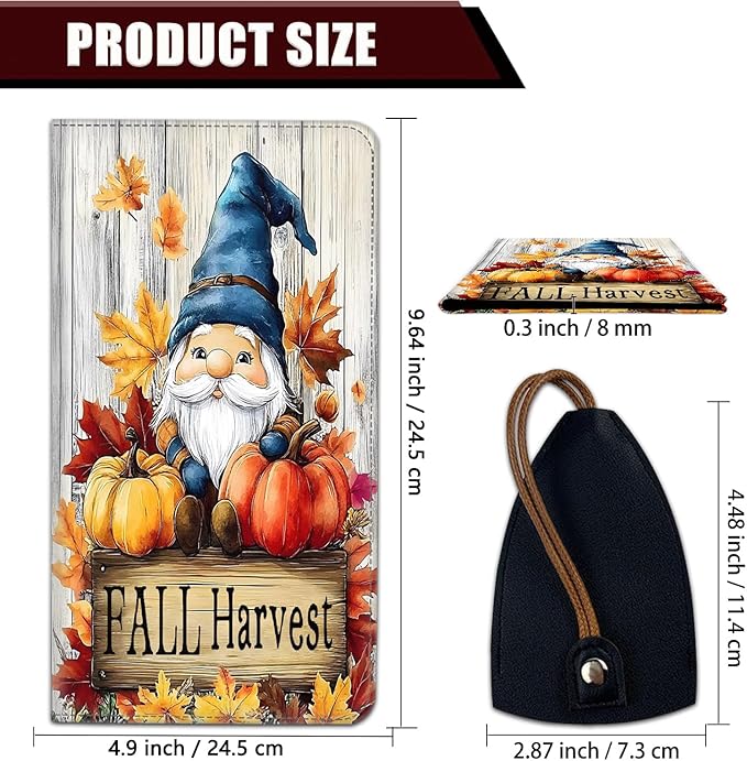 Yuxcfhjfe Car Registration Holder, PU Leather Vehicle Glove Box Organizer for Driver License, Document, Car Insurance Holder with Magnetic Shut, Auto Paperwork Wallet Case Accessories, Dwarf Pumpkin