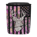 Pink Camo Deer Car Trash Can American Flag Automotive Garbage Can Vehicle Trash Bag with Adjustable Straps Auto Waster Container with Zip Camping Picnicing Hiking Bag
