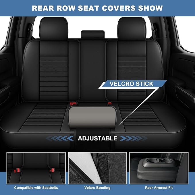 Ahsrnl Seat Covers Fit for Mitsubishi Outlander Sport 2011-2026 Faux Leather Waterproof Seat Covers (Full Set, Black)