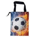 KXWQTRDD Car Garbage Bag Soccer Ball with Water and Fire Drawstring Car Trash Bag Hanging for Back Seat with Adjustable Buckle Canvas Vehicle Trash Can Easy-to-Install