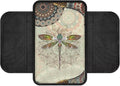 Bohemian Mandala Dragonfly Pattern Car Armrest Cover Non-Slip Auto Center Console Pad Stretchy Car Armrest Cover Cushion Universal Fit for Most Cars Sedan Truck SUV