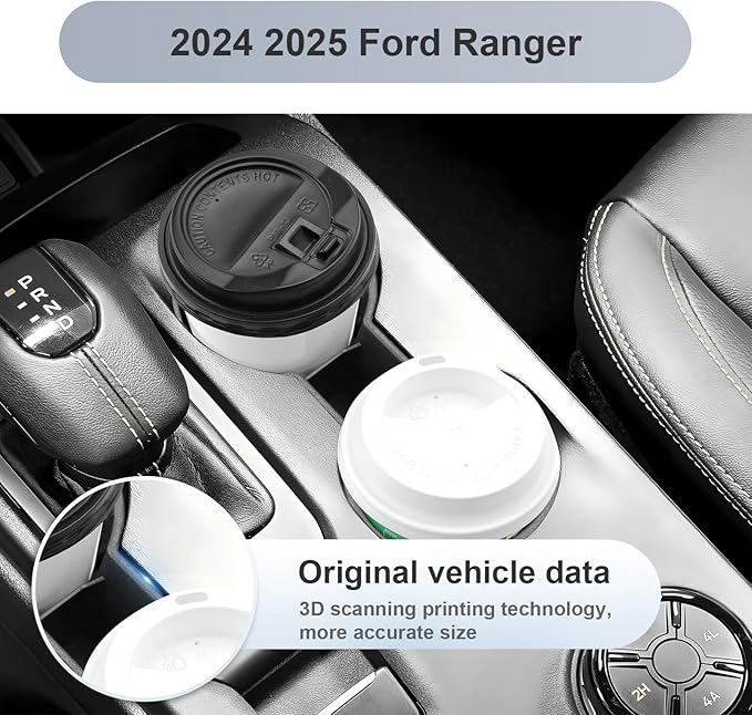SKTU 2024 2025 2026 Ranger Cup Holder for 2024 2025 2026 Ford Ranger (XL/XLT/Lariat/Raptor) Central Control Cup Holder Ford Ranger 2024 2025 2026 Accessories Cup Pad 2025 Ranger Raptor Accessories