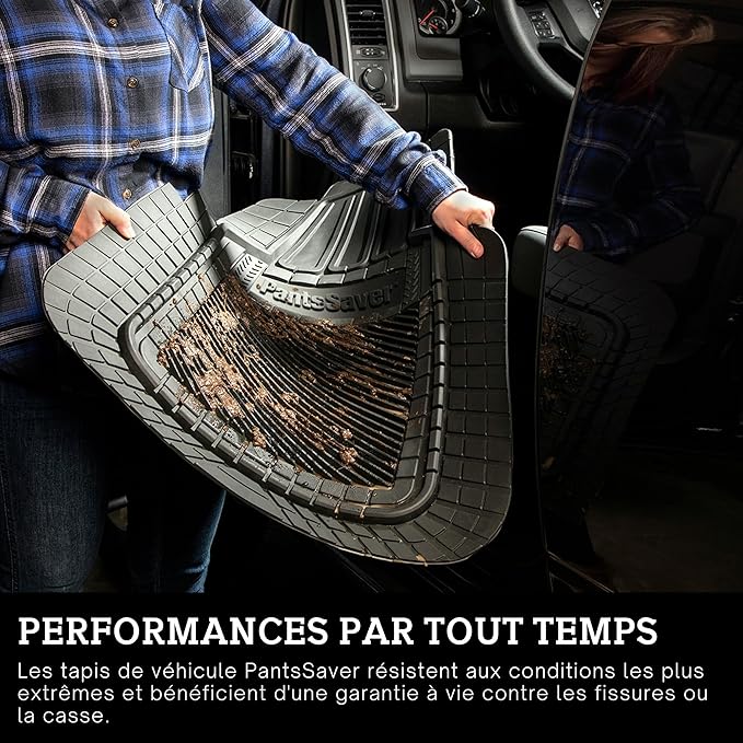PantsSaver Universal Car Mats - All-Weather, Heavy Duty, Waterproof & Anti-Slip Rubber Floor Liners Accessories Trimmable for Honda, Toyota, Ford, Nissan, Hyundai, Jeep, & More, 3 Piece Set Gray