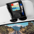 Car Sun Visor Organizer Holder with Clip, Auto Storage Pocket Sun Visor Pouch for Sunglasses, Credit Card, License Registration, Document, Pen, Key