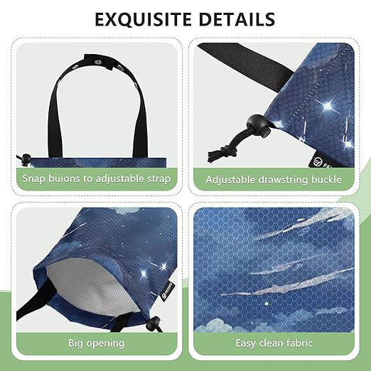 ALAZA Hanging Car Trash Bags Garbage Bag Trash Can for Back Seat Small Cloud Blue Washable Storage Bag Retractable 2 Pack