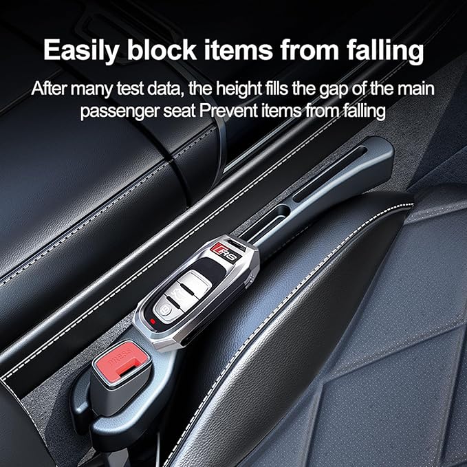 Car Seat Gap Filler, Leather Car Gap Filler Universal Fit for Most Cars and Trucks, Fill The Gap Between Seat and Consoles, Prevents Things from Falling Out, Pack of 2 PCS (Brown)