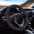 FeHuew Doodle Rainbow Hearts Steering Wheel Cover for Women, Girls 15 inch Universal Auto Car Anti Slip Wrap Steering Wheel Covers Fit for Vehicles, Truck, SUV