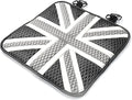 Universal British Flag Car Seat Cushion for MINI Cooper Compatible w/Clubman Countryman Cooper S J01 J05 U25 R/F Series Cooling Pad & Memory Foam (Grey)
