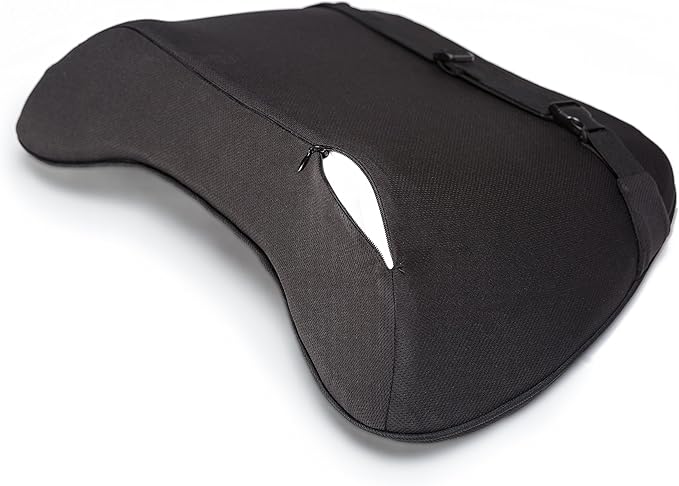 Castle Squire Firm Memory Foam Lower Back Backrest - Dense Foam Padding Lumbar Support Pillow for Home, Office, Auto, and Travel (Squire Size, Nightfall)