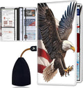 Car Registration Holder, Waterproof PU Leather Vehicle Card Document Glove Box Organizer, Women Interior Auto Accessories Case for Cards, Driver License Car Insurance Holder, American Flag Bald Eagle