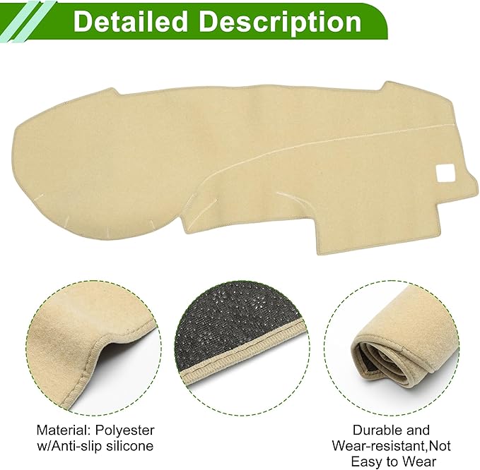 Dashboard Cover for Nissan Sentra 2008-2011 Non-Slip Interior Dash Cover Mat Polyester Silicone