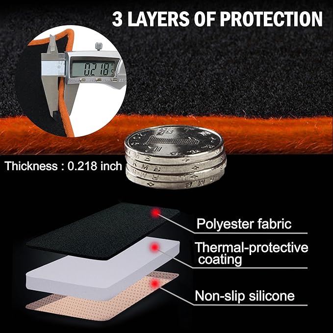 Dash Cover for Honda CR-V CRV Accessories 2023 2024 2025 2026 Dashboard Cover Center Console Dash Mat Carpet Protector Sunshield No Glare Non-Slip Pad Custom Fit, Orange Trim
