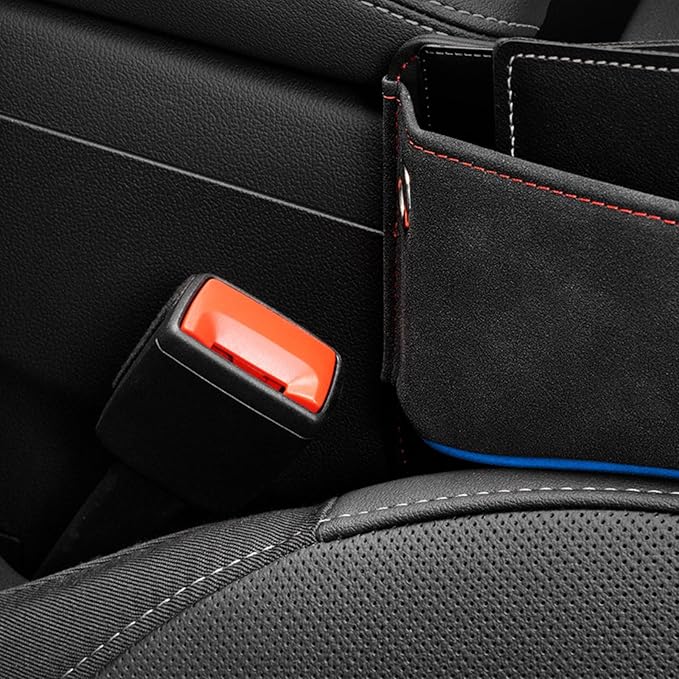 Sonhomay Car Seat Gap Filler Organizer, Leather Car Console Organizer Front Seat, Car Console Side Storage Box for Cell Phone Glasses Key Card, Car Seat Side Organizers Car Interior Accessories