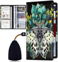 Car Registration and Insurance Card Holder for Women Men, Waterproof PU Leather Glove Box Car Organizer with Magnetic Shut, Vehicle Document Holder for Driver License,Cards, Leopard Moth Pattern