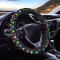 AFPANQZ Christmas Steering Wheel Covers Xmas Lights Print Car Steering Wheel Cover Universal Fit Almost Car Non-Slip Steering Wheel Covers Soft Sweat Absorbing Steering Wheel Protector Cover