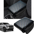 1.2in Thickness Center Console Cover for Tacoma Accessories 2024 2025 2026 Armrest Cover Leather Armrest Box Lid Protector Cushion Pad with Pockets Interior (Blue Stitch)