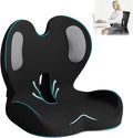 Memory Foam Seat Cushion with Lumbar Support Pillow,Office Chair Cushion,Ergonomic Car Seat Cushion,Designed for Tailbone,Sciatica,Back Pain Relief,for Office,Car,Truck,Desk Chair (Black Mesh Cloth)