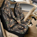 Qeluxign 5 Piece Car Seat Covers Full Set for Men Women Camouflage Deer Head PU Leather Front Seats Cover Auto Seatbelt Shoulder Pads Vehicle Center Console Armrest Cover