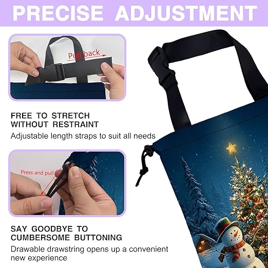 UUCBTAH Car Trash Bag Hanging Merry Xmas Car Trash Can for Back Seat Waterproof Car Trash Bin with Adjustable Straps and Drawstring for Car Accessories Vehicle Travelling Camping