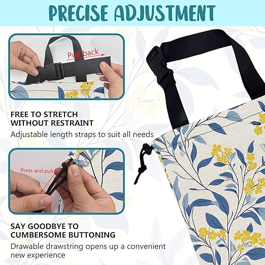 KXWQTRDD Car Trash Bag Fall Yellow Berries and Leaves Leak-Proof Car Garbage Bag with Drawstring Foldable Canvas Trash Bin with Adjustable Buckle for Car Accessories, Travelling, Camping