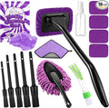 16 Pcs Windshield Cleaner Tool, Car Cleaning Kit with Various Detailing Brushes Set Spray Bottle Cleaner Towel Cleaning Gel Accessories Car Interior Detailing Kit for Windows Vents(Purple)