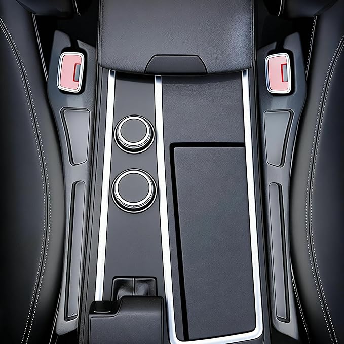 2PCS Car Seat Gap Filler, Crevice Blocker Stopper Between Vehicle Seat Console, Storages Phone Key Avoids Things Falling,Universal Fit Soft Foam Car Seat Gap Plug to Fill