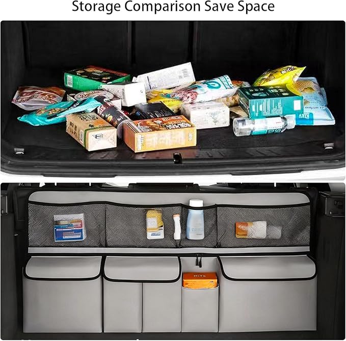 QIANKUNBAG Car Trunk Organizer, LARGE CAPACITY Car Storage Bag with 9 Pockets, 9X Upgraded Trunk Storage Organizer for Car, SUV, Truck, MPV
