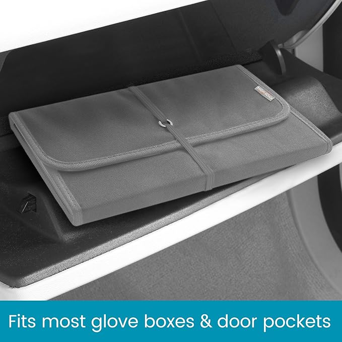 High Road Glove Box Organizer - Insurance and Registration Holder for Car Documents and Paperwork - Expandable Front Seat Organizer with Card Pockets