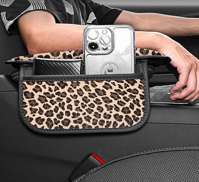 Forala Auto Center Console Pad PU Leather Car Armrest Seat Box Cover Protector Universal Fit (Tan)