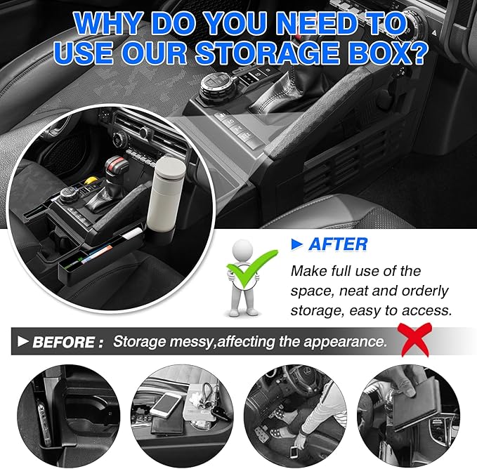 Autorder Gear Shift Organizer for Toyota Tacoma 2024-2026/4Runner 2025-2026 Accessories Center Console Organizer Removable Cup Holder Gear Shift Insert Tray with Anti-Slip Mat