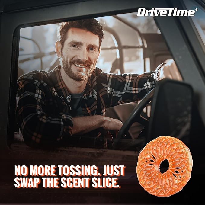 Drive Time Truck Puck Refill - Campfire Nights Fragrance Premium Long-Lasting Car Air Freshener, Odor Eliminator/Deodorizer
