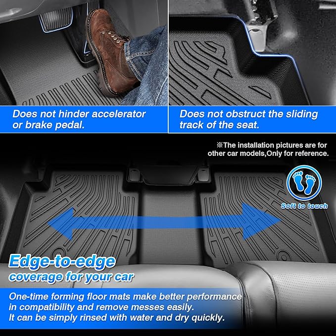Cartist Floor Mats for Toyota Tacoma 2024-2026 (Only Fit Hybrid) Double Cab, All Weather Floor Liners for Tacoma Accessories, Heavy Duty TPE Car Mats, Car Accessories