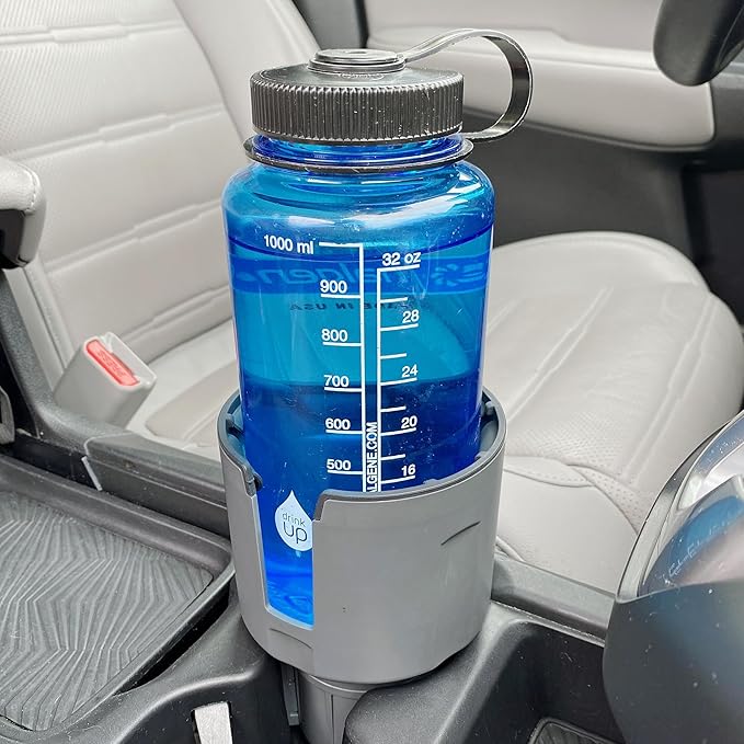 Swigzy Car Cup Holder Expander, Adjustable Expandable Insert Extender, Automotive Adapter Holds Hydro-Flask, Yeti, Nalgene, Large (32 40 oz) Water Bottles, Big Drinks - Universal Auto Vehicle (Gray)