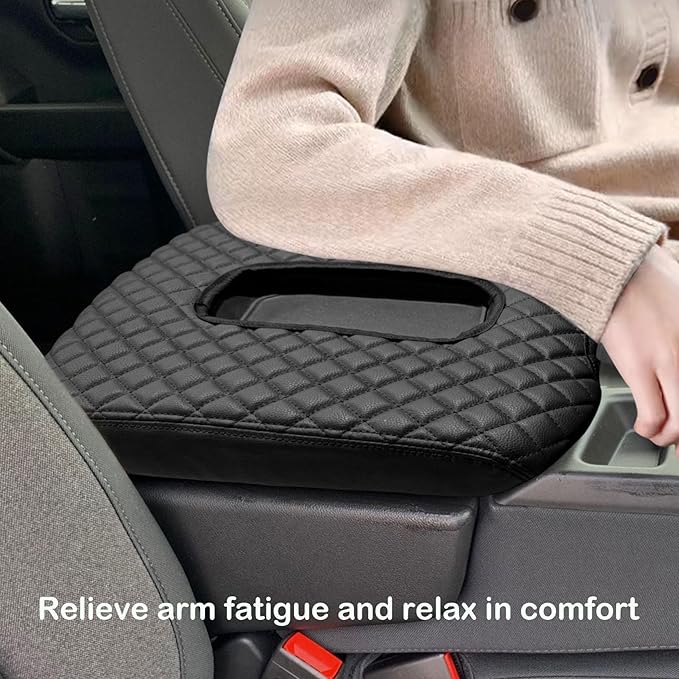 Xaido Center Console Armrest Cover Compatible with Chevy Silverado & GMC Sierra 2019 2020 2021 2022 2023 2024 2025 2026 Accessories, Jump Seat Console Arm Rest Cushion Protective, Black