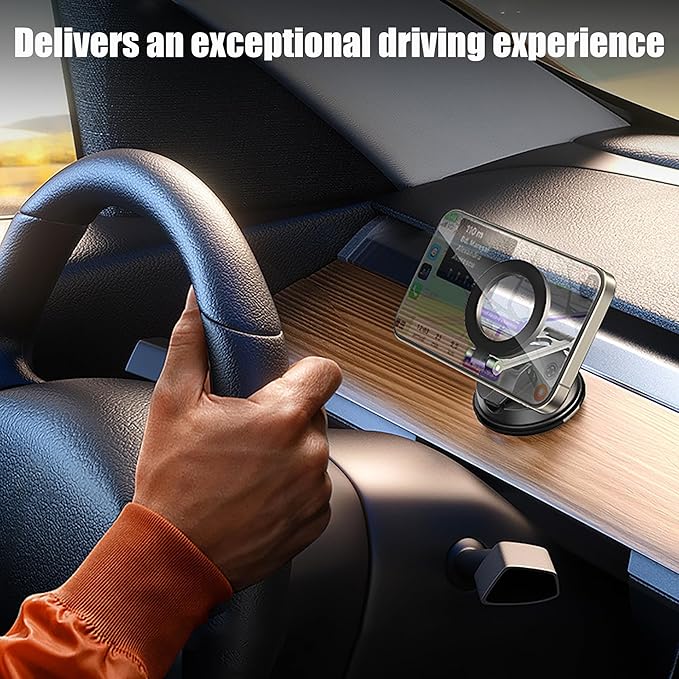 Songhak Magnetic Phone Holder for Car, 360° Foldable Car Phone Mount, Strong Magnet Car Accessories for Dashboard, Compatible with iPhone, Samsung, and All Smart Phones