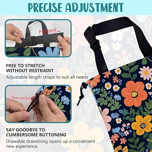 KXWQTRDD Car Garbage Bag Abstract Colorful Flowers Hanging Canvas Car Trash Bag Drawstring Car Back Seat Organizer for Car Back Front Seat Console with Adjustable Buckle