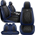 JGDL Car Seat Covers for Subaru Crosstrek 2016-2026, 5 Piece Set Nappa Leather Non-Slip Seat Protectors, Breathable Seat Cover Set. (Standard 5 Seats, Black Blue)