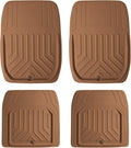 FH Group Faux Leather Deep Dish Car Floor Mats, Universal Fit, Trim-to-Fit, Brown